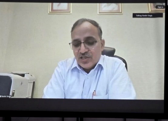 Shri Ranbir Singh, President SPG India, delivering the opening remarks through VC 